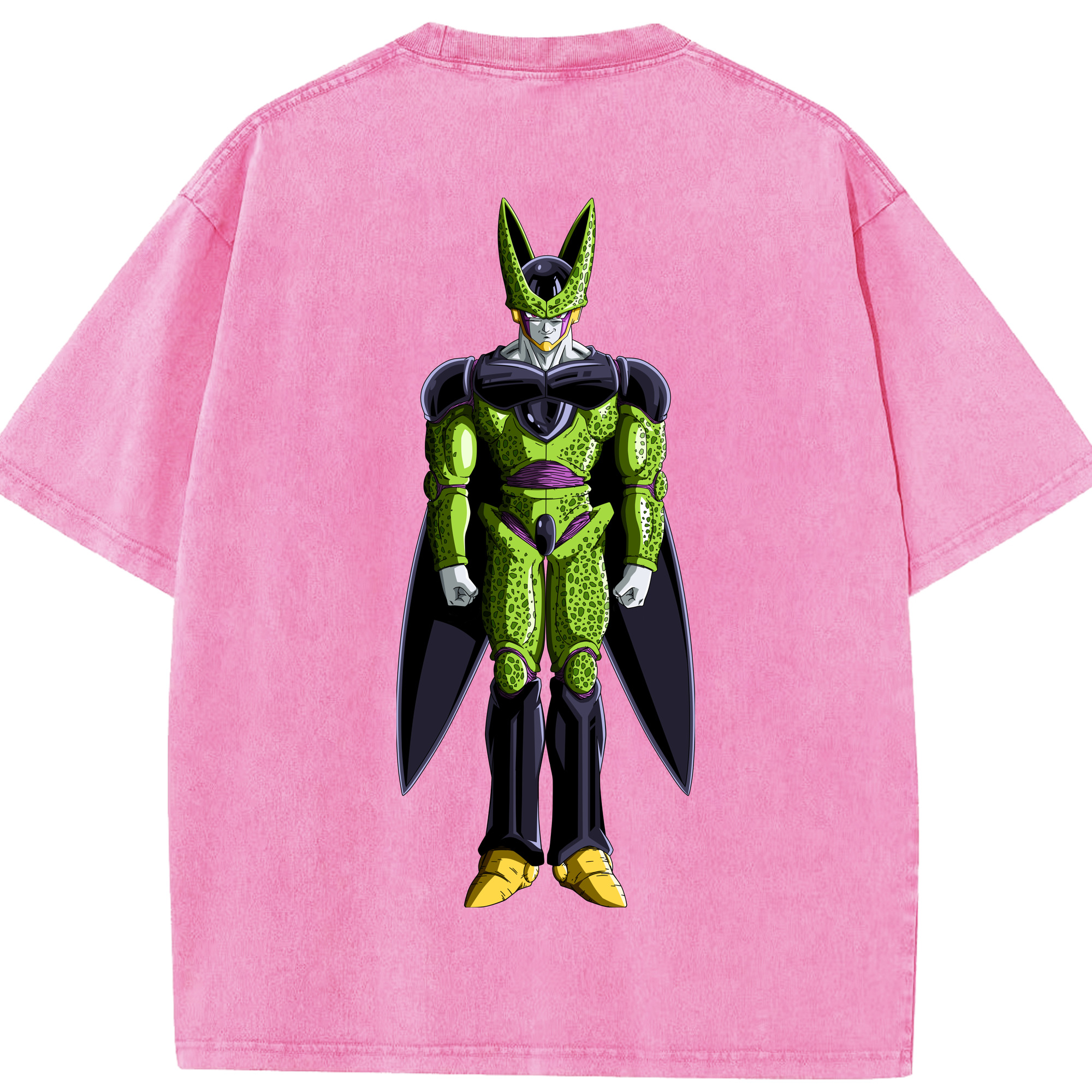 （画像用） ドラゴンボール セル DRAGON BALL Cell 綿100% ヴィンテージ風 半袖Tシャツ（背面プリント）